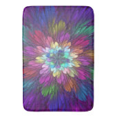 Kleurrijke Psychedelische Bloem Abstracte Fractale Badmat (Voorkant Verticaal)