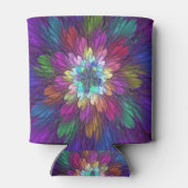 Kleurrijke psychedelische bloem abstracte fractale blikjeskoeler (Achterkant)