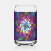 Kleurrijke psychedelische bloem abstracte fractale blikvorm glas (Achterkant)