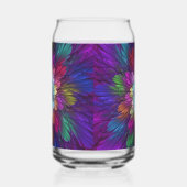 Kleurrijke psychedelische bloem abstracte fractale blikvorm glas (Links)