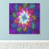 Kleurrijke psychedelische bloem abstracte fractale canvas afdruk (Insitu (Houten vloer))