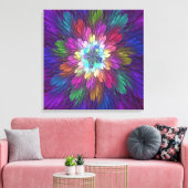 Kleurrijke psychedelische bloem abstracte fractale canvas afdruk (Insitu (Woonkamer))