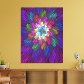 Kleurrijke psychedelische bloem abstracte fractale canvas afdruk (Insitu (Woonkamer))