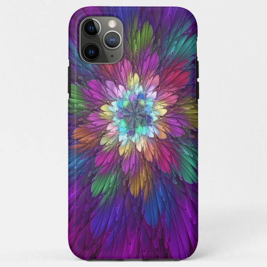 Kleurrijke Psychedelische Bloem Abstracte Fractale Case-Mate iPhone Case (Achterkant)