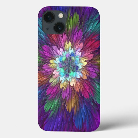 Kleurrijke Psychedelische Bloem Abstracte Fractale Case-Mate iPhone Case (Achterkant)