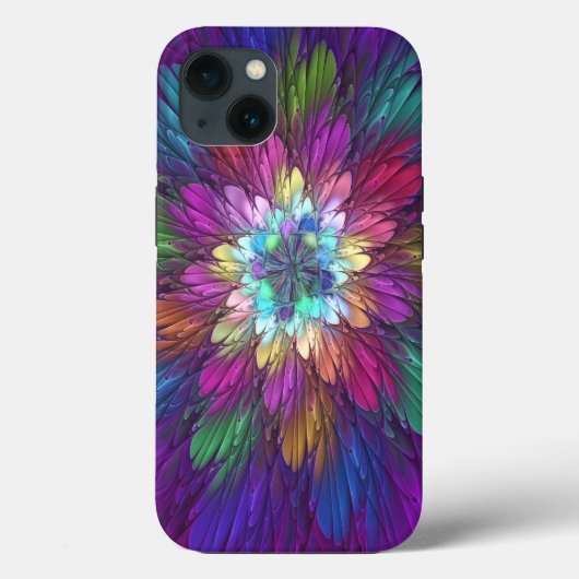 Kleurrijke psychedelische bloem abstracte fractale Case-Mate iPhone case (Achterkant)