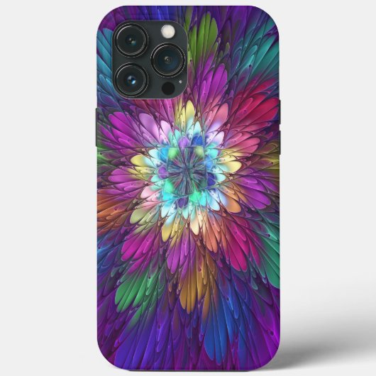 Kleurrijke psychedelische bloem abstracte fractale Case-Mate iPhone case (Achterkant)