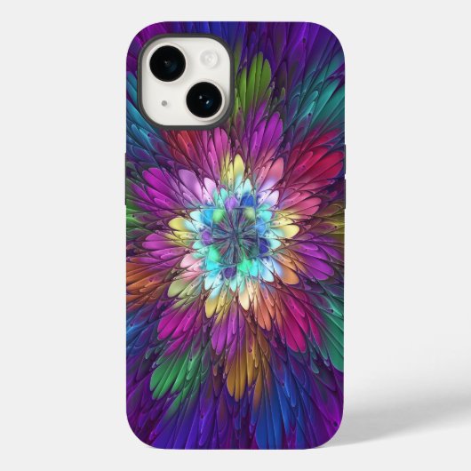 Kleurrijke Psychedelische Bloem Abstracte Fractale Case-Mate iPhone Case (Achterkant)