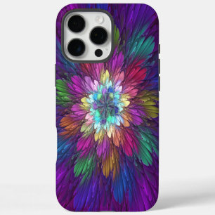 Kleurrijke psychedelische bloem abstracte fractale iPhone 16 pro max hoesje