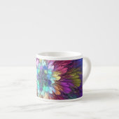 Kleurrijke Psychedelische Bloem Abstracte Fractale Espresso Kop (Voorkant rechts)