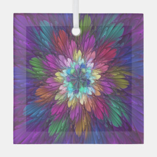 Kleurrijke psychedelische bloem abstracte fractale glas ornament