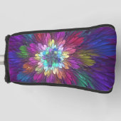 Kleurrijke psychedelische bloem abstracte fractale golfheadcover (Voorkant)