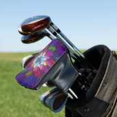 Kleurrijke psychedelische bloem abstracte fractale golfheadcover (Insitu)