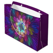 Kleurrijke psychedelische bloem abstracte fractale groot cadeauzakje (Achterkant Gekanteld)