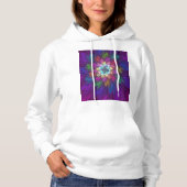 Kleurrijke psychedelische bloem abstracte fractale hoodie (Voorkant)