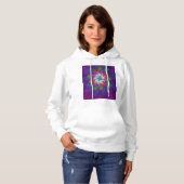 Kleurrijke psychedelische bloem abstracte fractale hoodie (Voorkant volledig)