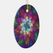 Kleurrijke psychedelische bloem abstracte fractale keramisch ornament (Rechts)