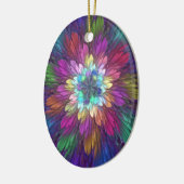 Kleurrijke psychedelische bloem abstracte fractale keramisch ornament (Links)