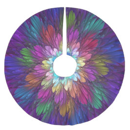 Kleurrijke psychedelische bloem abstracte fractale kerstboom rok