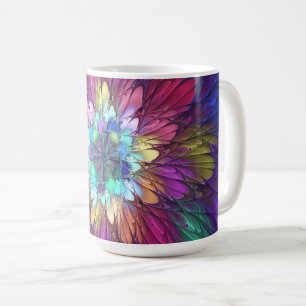 Kleurrijke Psychedelische Bloem Abstracte Fractale Koffiemok