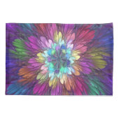 Kleurrijke psychedelische bloem abstracte fractale kussensloop (Achterkant)