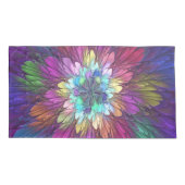 Kleurrijke Psychedelische Bloem Abstracte Fractale Kussensloop (Achterkant)