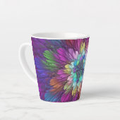 Kleurrijke psychedelische bloem abstracte fractale latte mok (Linkerhoek)