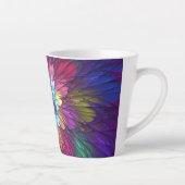 Kleurrijke psychedelische bloem abstracte fractale latte mok (Rechts)