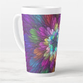 Kleurrijke psychedelische bloem abstracte fractale latte mok (Linkerhoek)