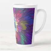 Kleurrijke psychedelische bloem abstracte fractale latte mok (Rechts)