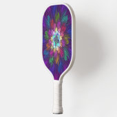 Kleurrijke Psychedelische Bloem Abstracte Fractale Pickleball Paddle (Links)