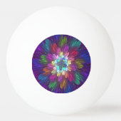 Kleurrijke psychedelische bloem abstracte fractale pingpongbal (Achterkant)