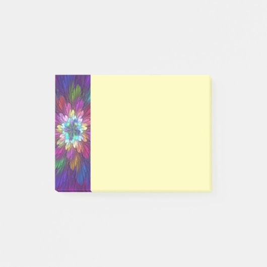 Kleurrijke psychedelische bloem abstracte fractale post-it® notes (Voorkant)