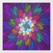 Kleurrijke Psychedelische Bloem Abstracte Fractale Raamsticker (Vel)