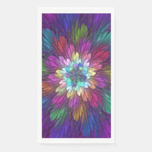 Kleurrijke Psychedelische Bloem Abstracte Fractale Servet