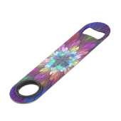 Kleurrijke psychedelische bloem abstracte fractale speed flessenopener (Voorkant Gekanteld)