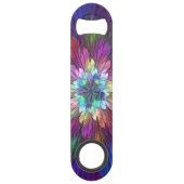 Kleurrijke psychedelische bloem abstracte fractale speed flessenopener (Achterkant)