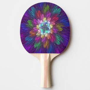 Kleurrijke psychedelische bloem abstracte fractale tafeltennisbatje