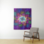 Kleurrijke Psychedelische Bloem Abstracte Fractale Wandkleed (In situ)