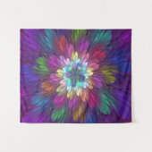 Kleurrijke Psychedelische Bloem Abstracte Fractale Wandkleed (Voorkant (horizontaal))