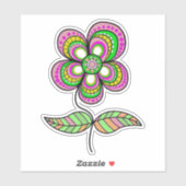 Kleurrijke psychedelische bloemkunst sticker (Vel)