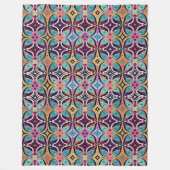 Kleurrijke Psychedelische Boheemse Fleece Deken (Voorkant)