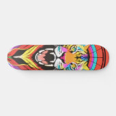 Kleurrijke psychedelische brullende tijger persoonlijk skateboard (Horizontaal)