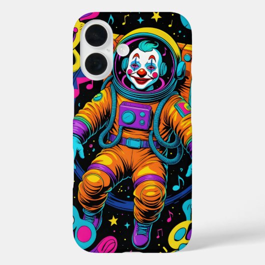 Kleurrijke Psychedelische Clown Astronaut Case-Mate iPhone Case (Achterkant)