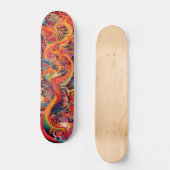 Kleurrijke psychedelische draken persoonlijk skateboard (Voorkant)