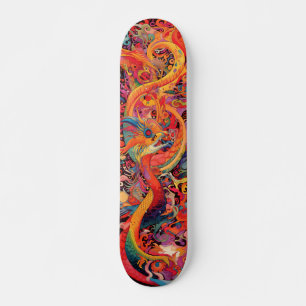 Kleurrijke psychedelische draken persoonlijk skateboard