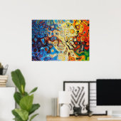 KLEURRIJKE PSYCHEDELISCHE FLUIDE ABSTRACTE KUNST POSTER (Thuiskantoor)