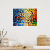 KLEURRIJKE PSYCHEDELISCHE FLUIDE ABSTRACTE KUNST POSTER (Keuken)
