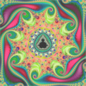 Kleurrijke psychedelische fractal sticker (Voorkant)
