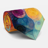 Kleurrijke Psychedelische Fractale Abstracte Kunst Stropdas (Opgerold)